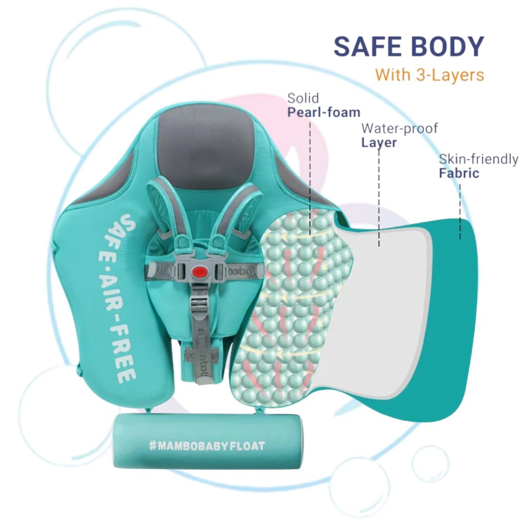 3D Elephant Chest Float with Canopy & Tail (Green, Pink, Blue)