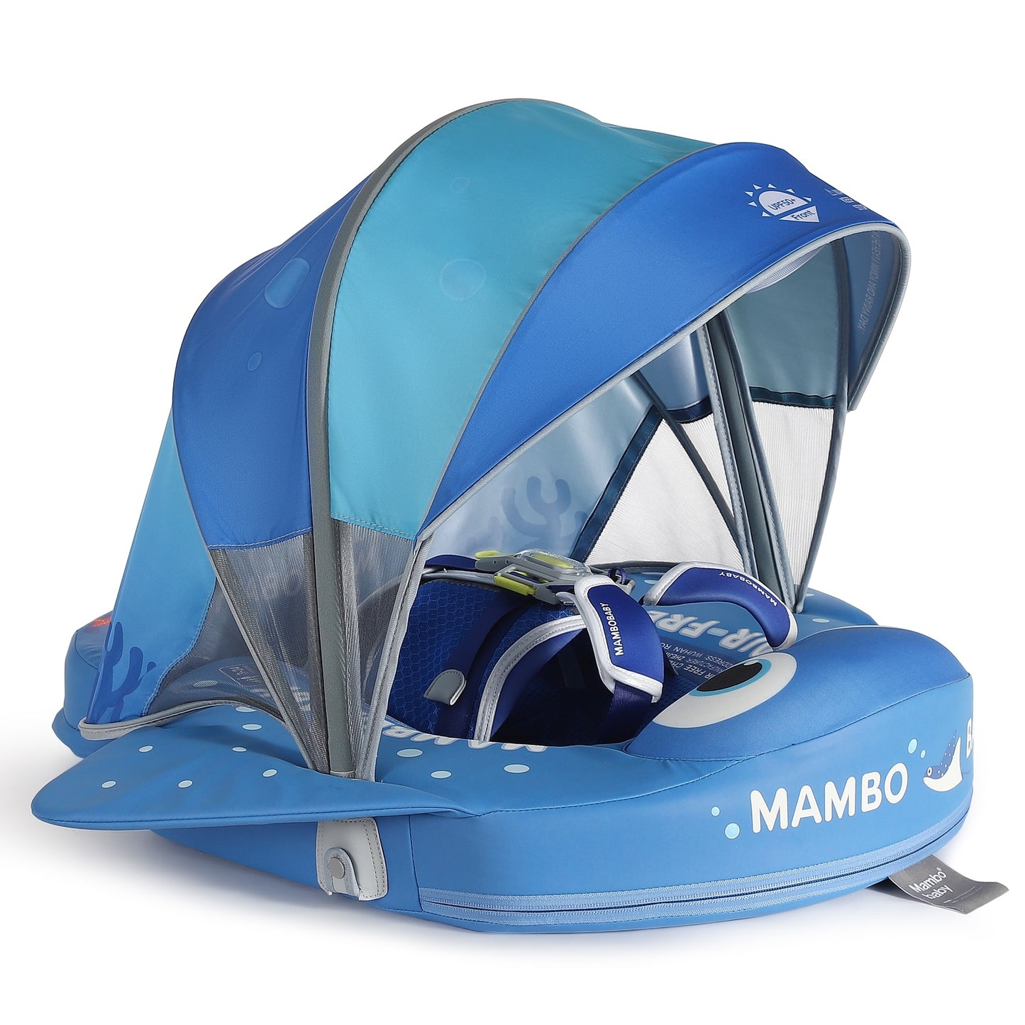MantaWing Chest Float – Baby Pool Float (Pink / Blue) with 3D Canopy
