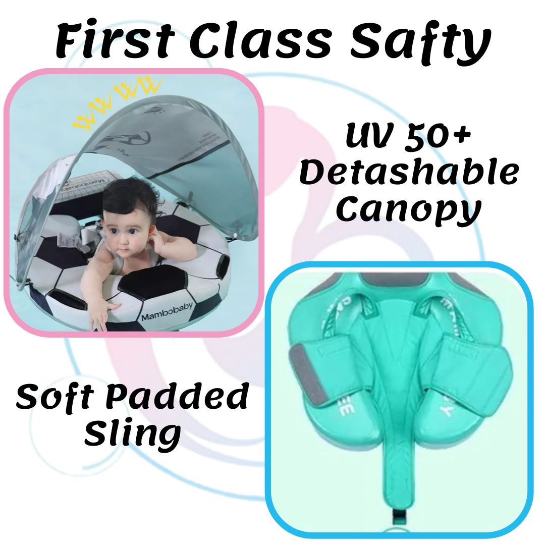 3D Elephant Chest Float with Canopy & Tail (Green, Pink, Blue)