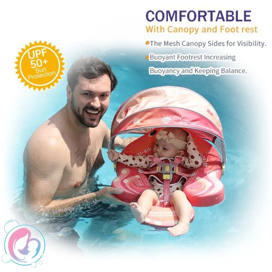 🐙Octo Hug Chest Float – Baby Pool Float with 3D Canopy (Pink & Red)