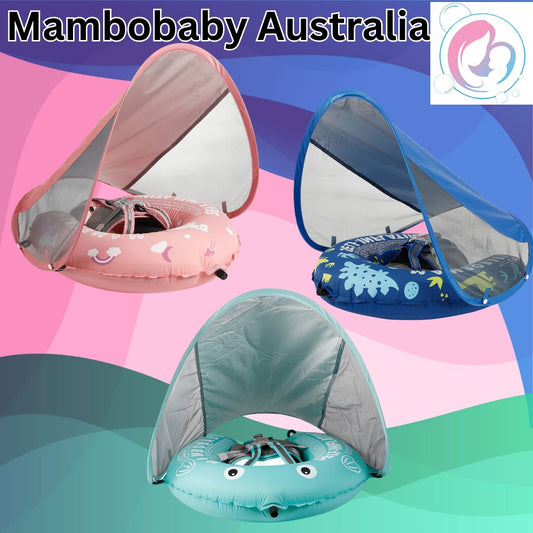 Self Inflating Chest Float with Canopy (Green, Pink, Blue)
