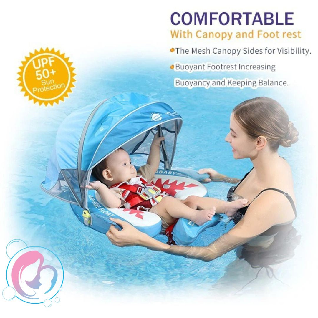 🦈Shark Jaw Chest Float – Baby Pool Float With 3D Canopy (Blue Red & White)