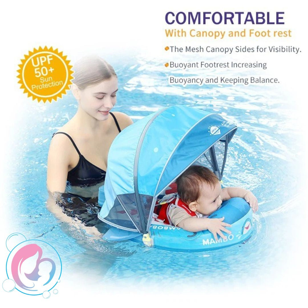🦈Shark Jaw Chest Float – Baby Pool Float With 3D Canopy (Blue Red & White)