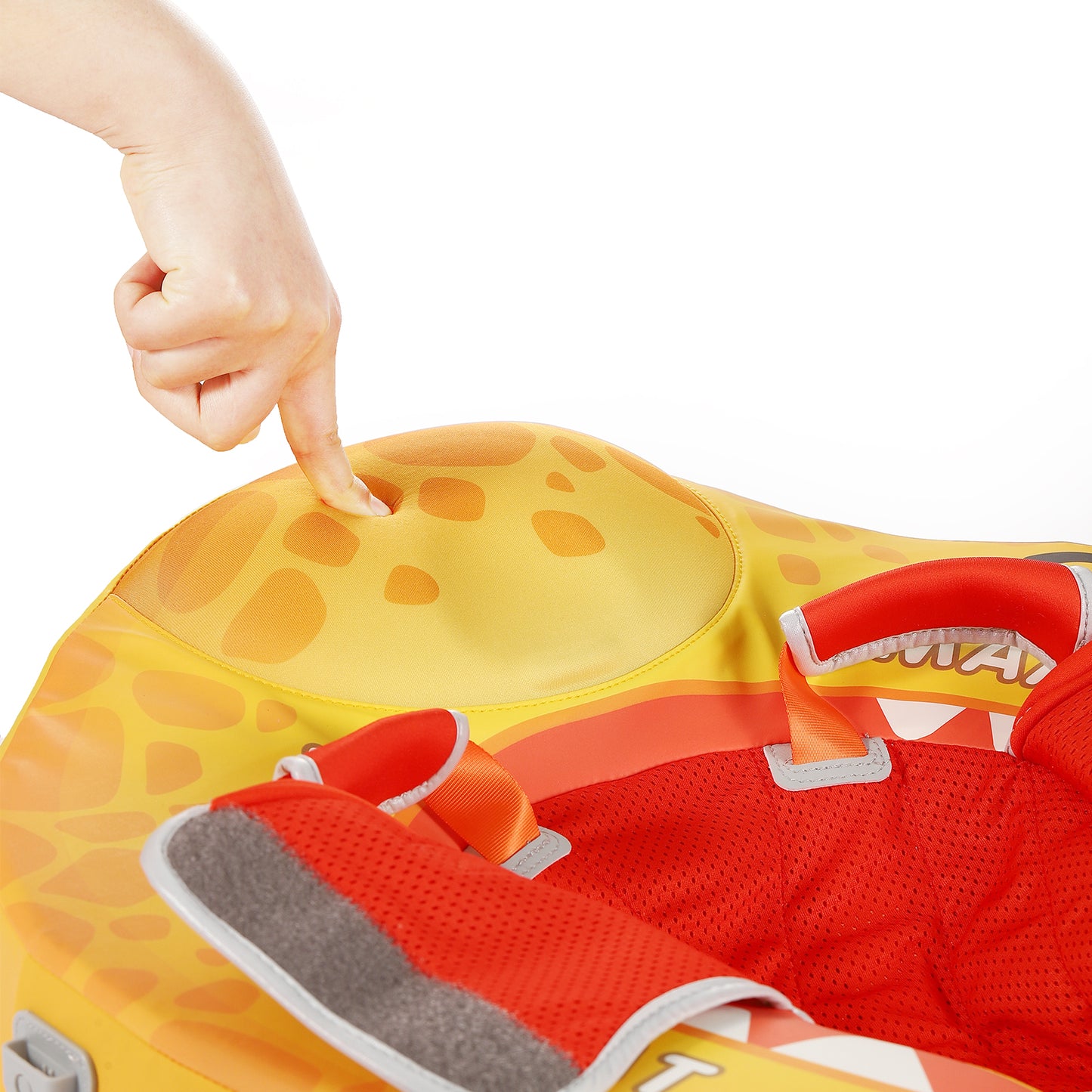 🦖Dino Jaw Chest Float – Baby Pool Float With 3D Canopy (bright Yellows)