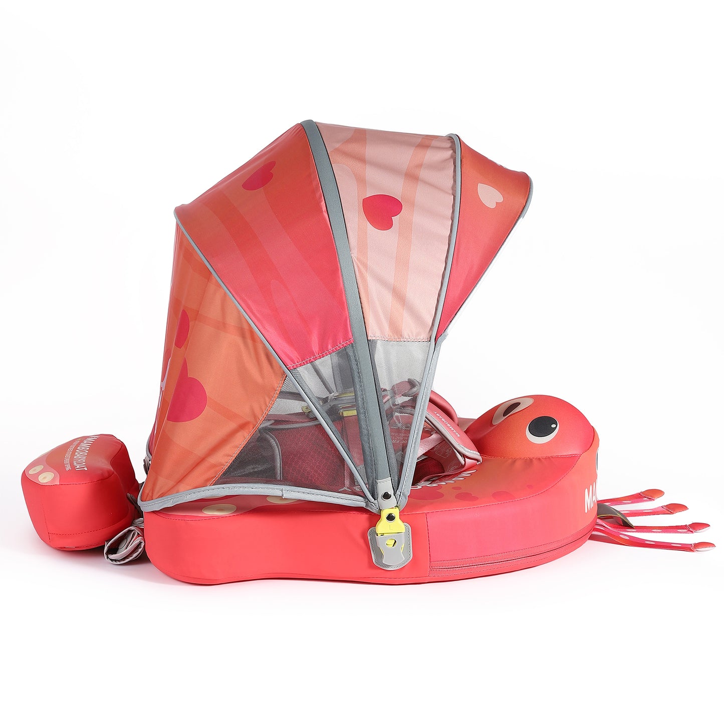Octo Hug Chest Float – Baby Pool Float with 3D Canopy (Pink & Red)
