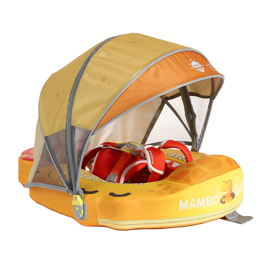 🦖Dino Jaw Chest Float – Baby Pool Float With 3D Canopy (bright Yellows)