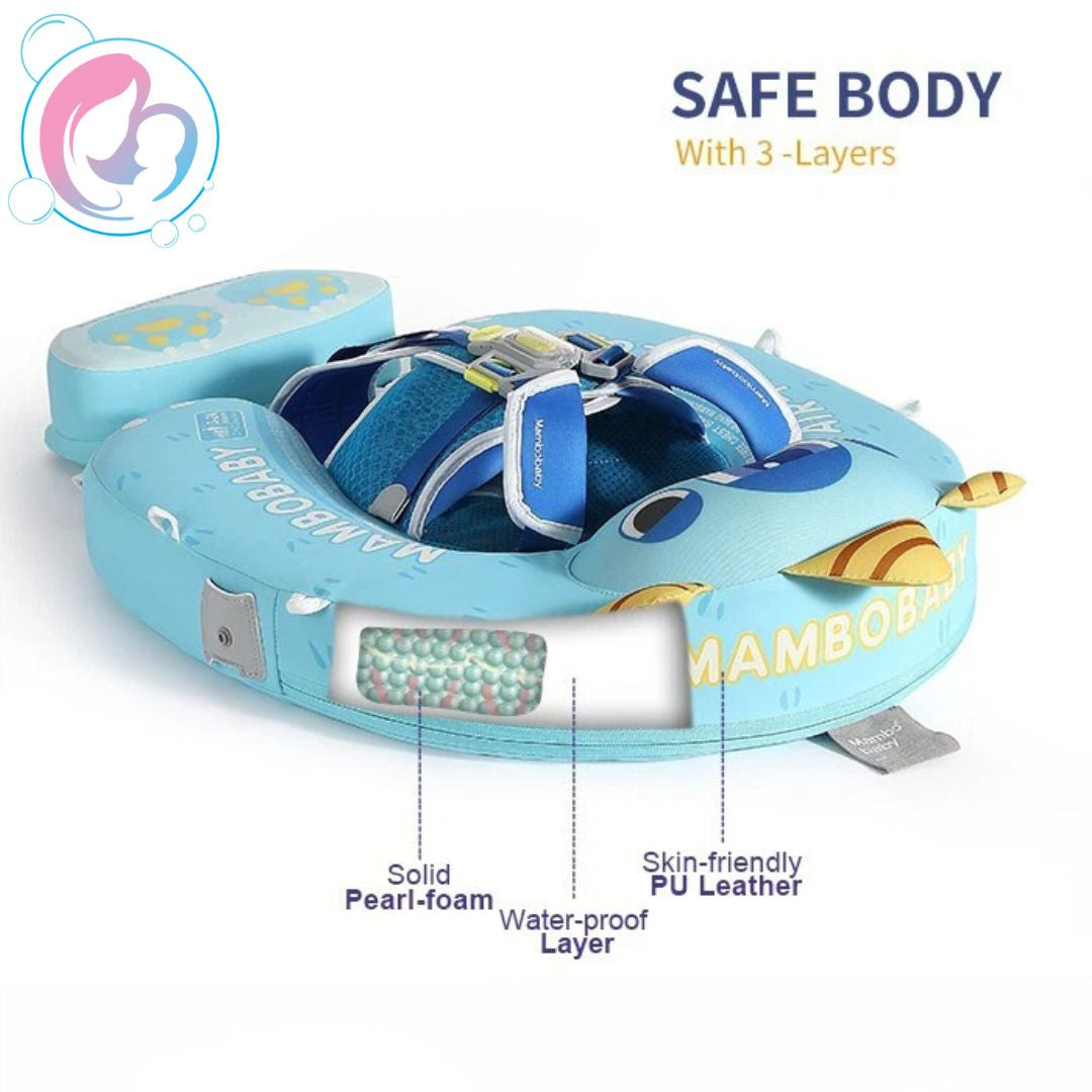Tri-Eye Adventurer Chest Float – Baby Pool Float With 3D Canopy (Blue & Green)