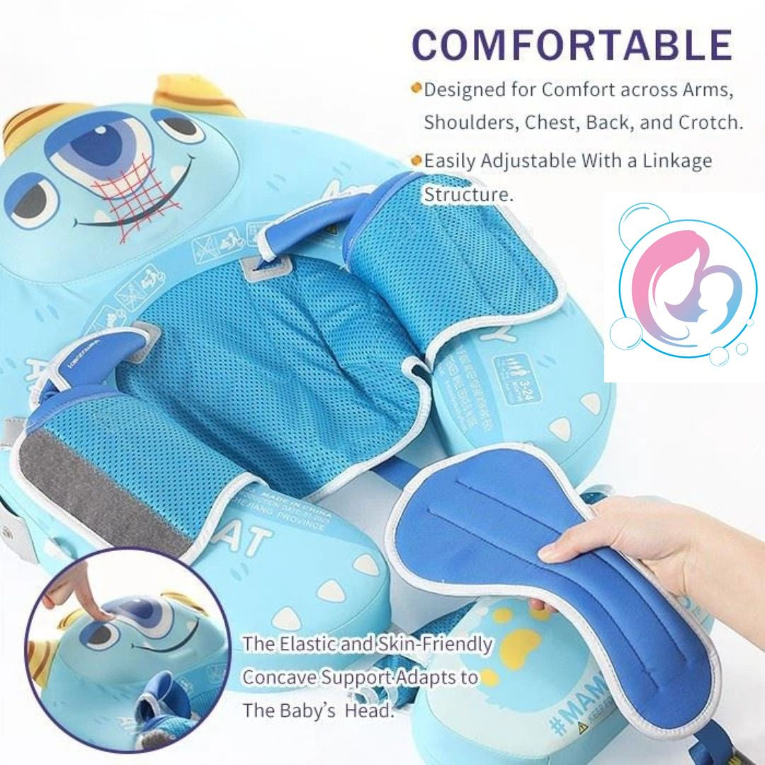 Tri-Eye Adventurer Chest Float – Baby Pool Float With 3D Canopy (Blue & Green)