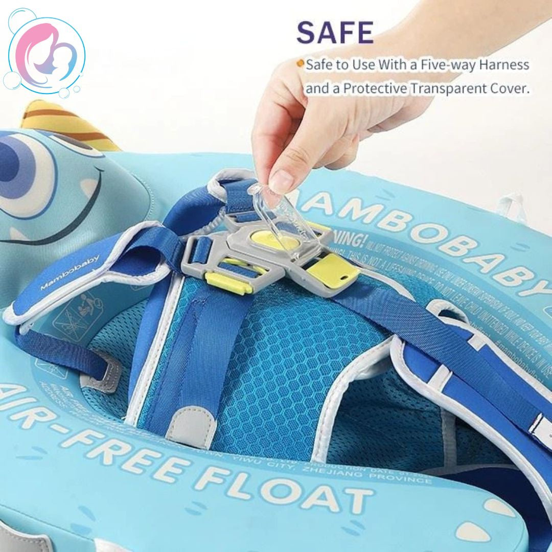 Tri-Eye Adventurer Chest Float – Baby Pool Float With 3D Canopy (Blue & Green)