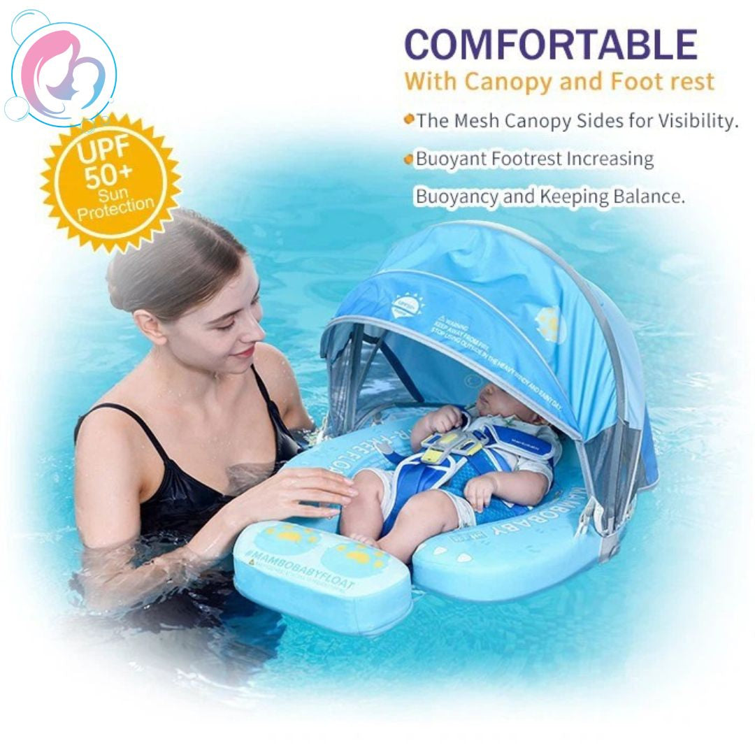 Tri-Eye Adventurer Chest Float – Baby Pool Float With 3D Canopy (Blue & Green)