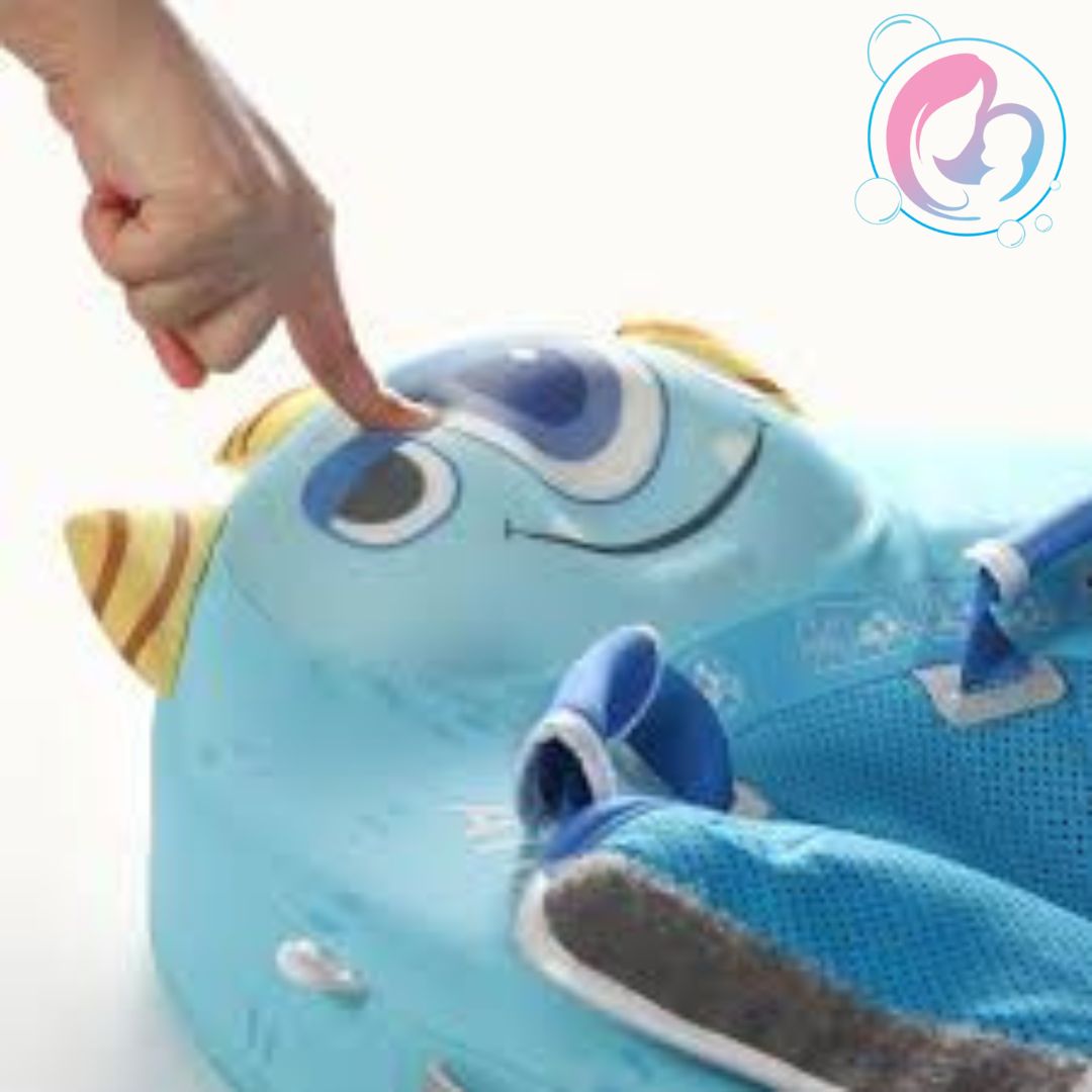 Tri-Eye Adventurer Chest Float – Baby Pool Float With 3D Canopy (Blue & Green)