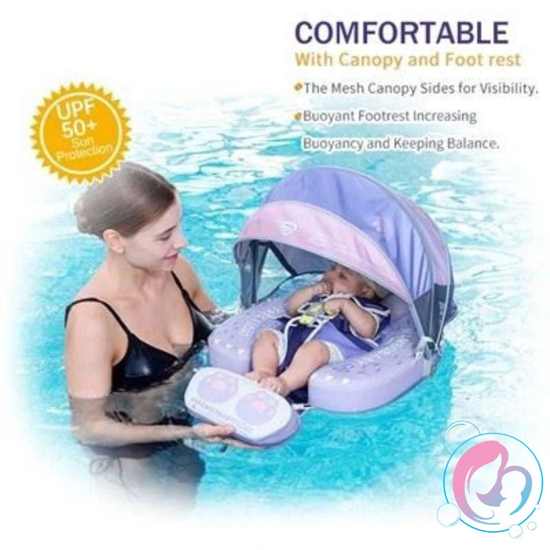 Double Eye Pal Chest Float – Baby Pool Float With 3D Canopy (Pink & Purple)