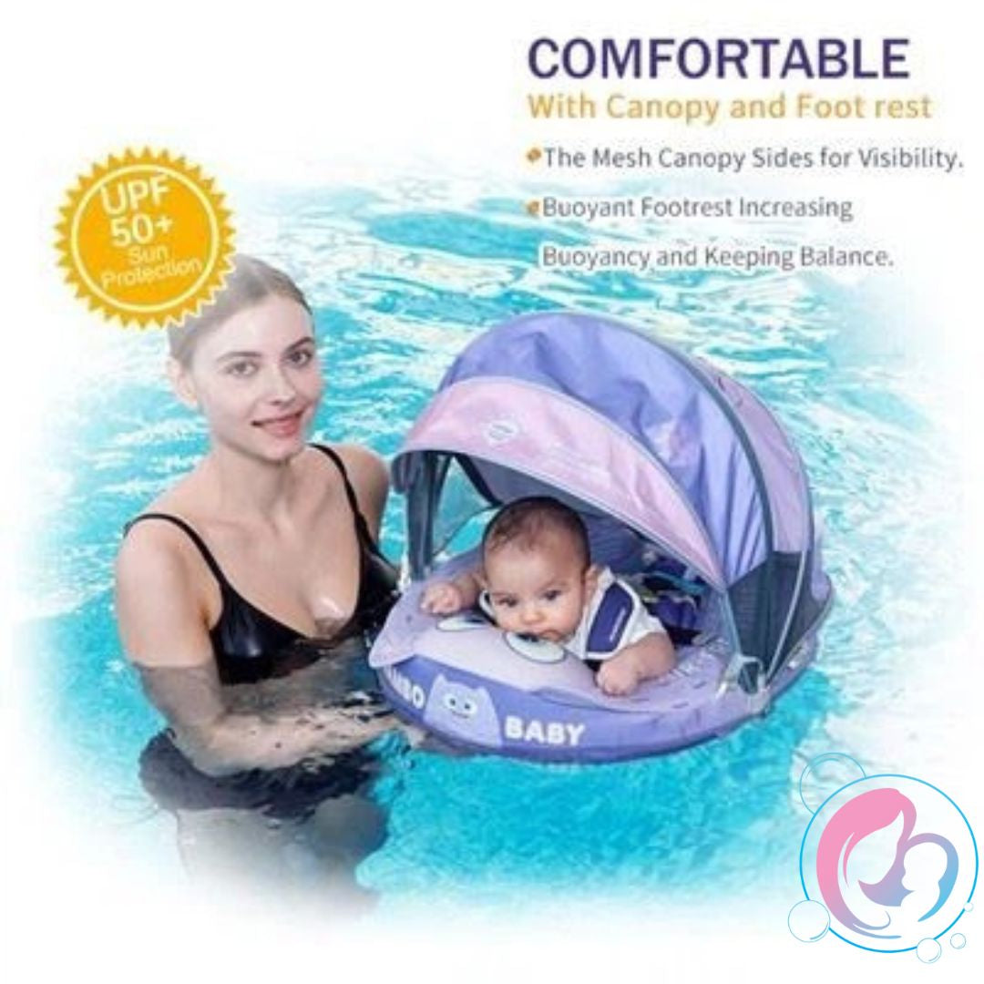 Double Eye Pal Chest Float – Baby Pool Float With 3D Canopy (Pink & Purple)