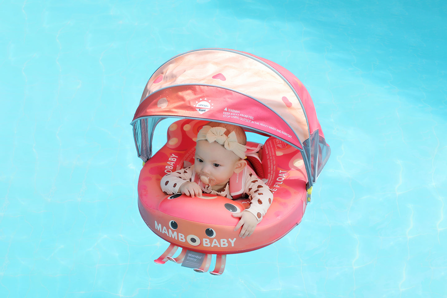 Octo Hug Chest Float – Baby Pool Float with 3D Canopy (Pink & Red)