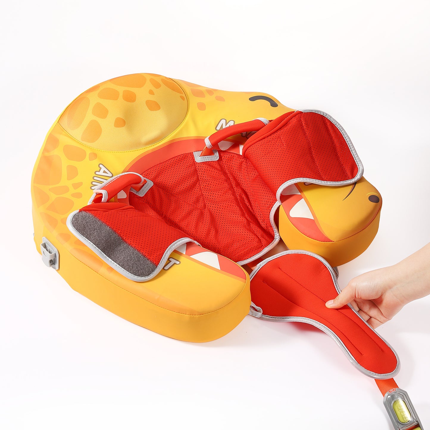 🦖Dino Jaw Chest Float – Baby Pool Float With 3D Canopy (bright Yellows)