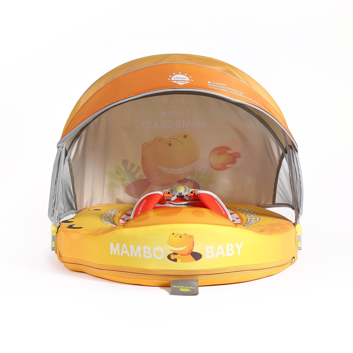 🦖Dino Jaw Chest Float – Baby Pool Float With 3D Canopy (bright Yellows)