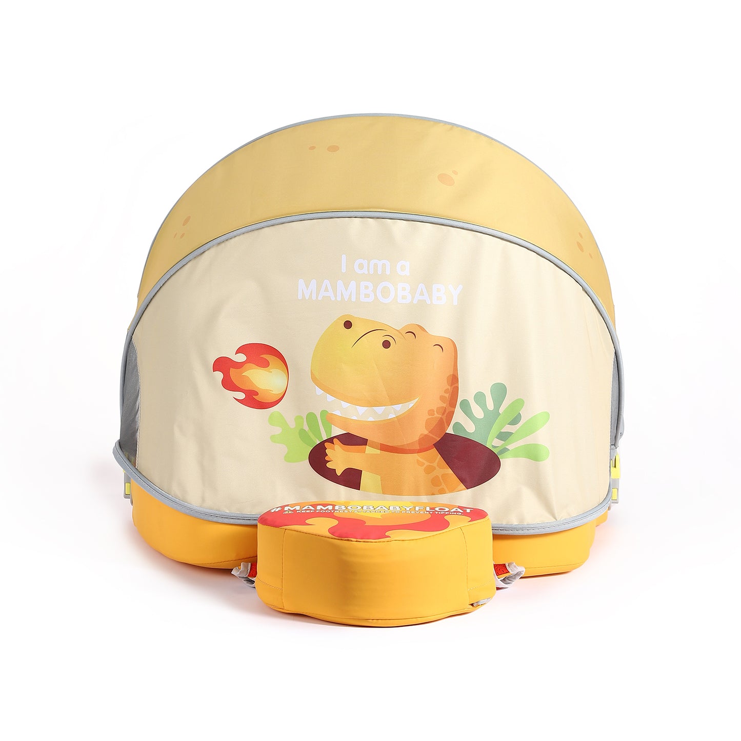 🦖Dino Jaw Chest Float – Baby Pool Float With 3D Canopy (bright Yellows)