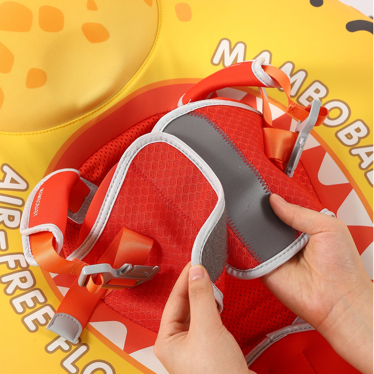 🦖Dino Jaw Chest Float – Baby Pool Float With 3D Canopy (bright Yellows)