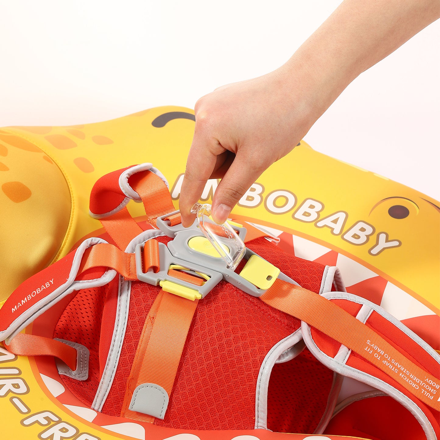 🦖Dino Jaw Chest Float – Baby Pool Float With 3D Canopy (bright Yellows)