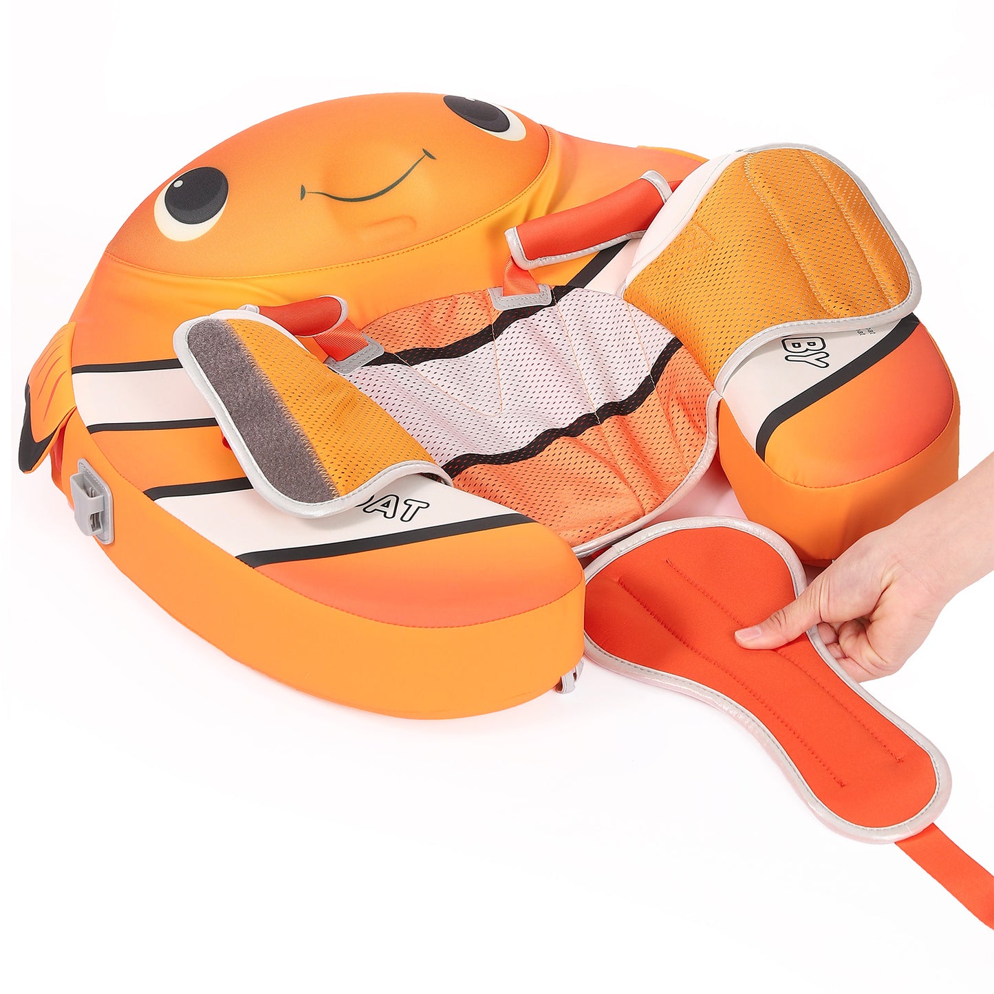 Clownfish Pal Chest Float – Baby Pool Float with 3D Canopy 3-24 Months (Purple & Pastel)