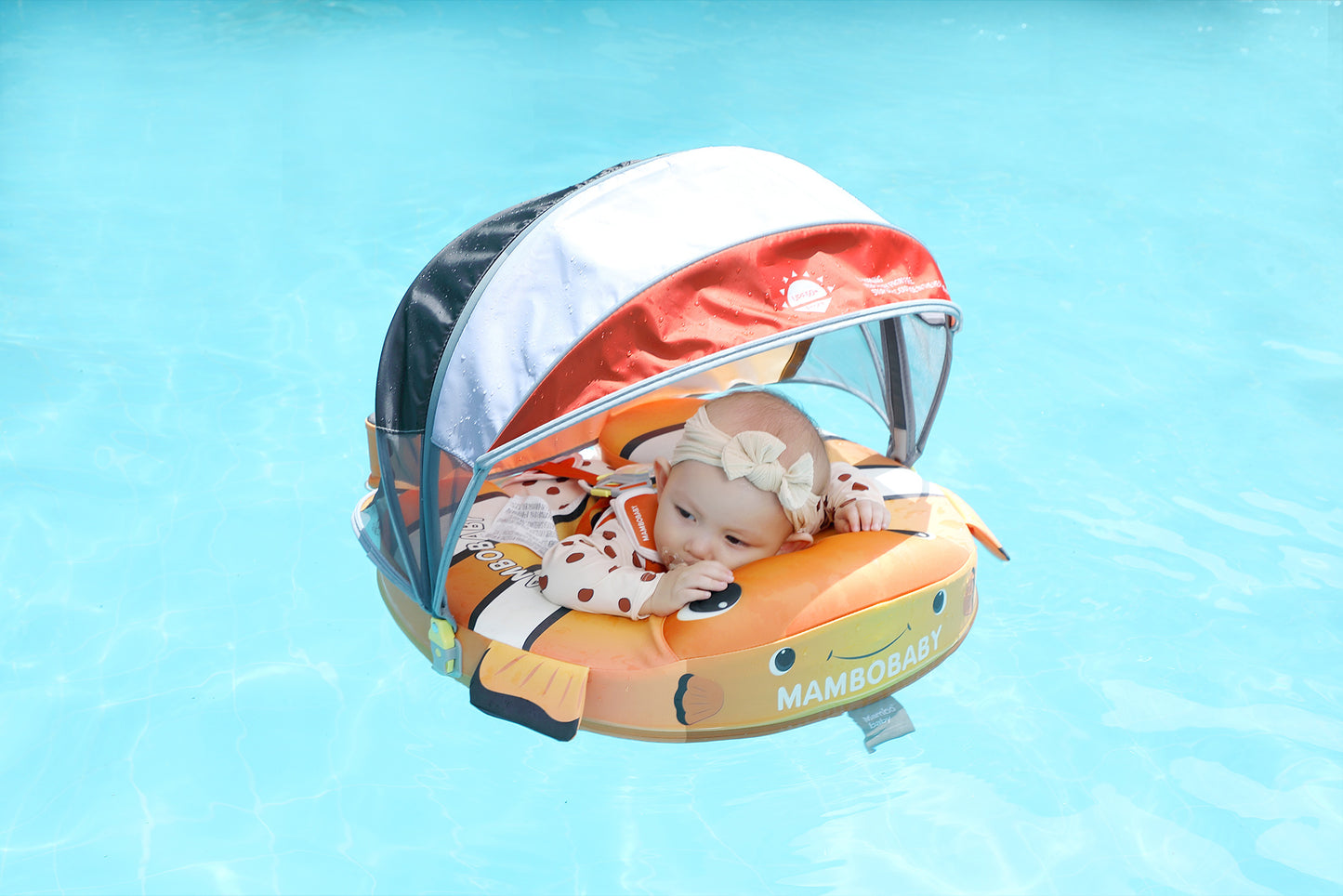 Clownfish Pal Chest Float – Baby Pool Float with 3D Canopy 3-24 Months (Purple & Pastel)