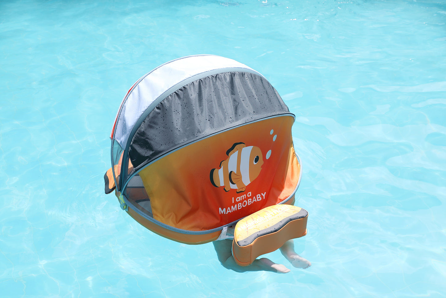 Clownfish Pal Chest Float – Baby Pool Float with 3D Canopy 3-24 Months (Purple & Pastel)