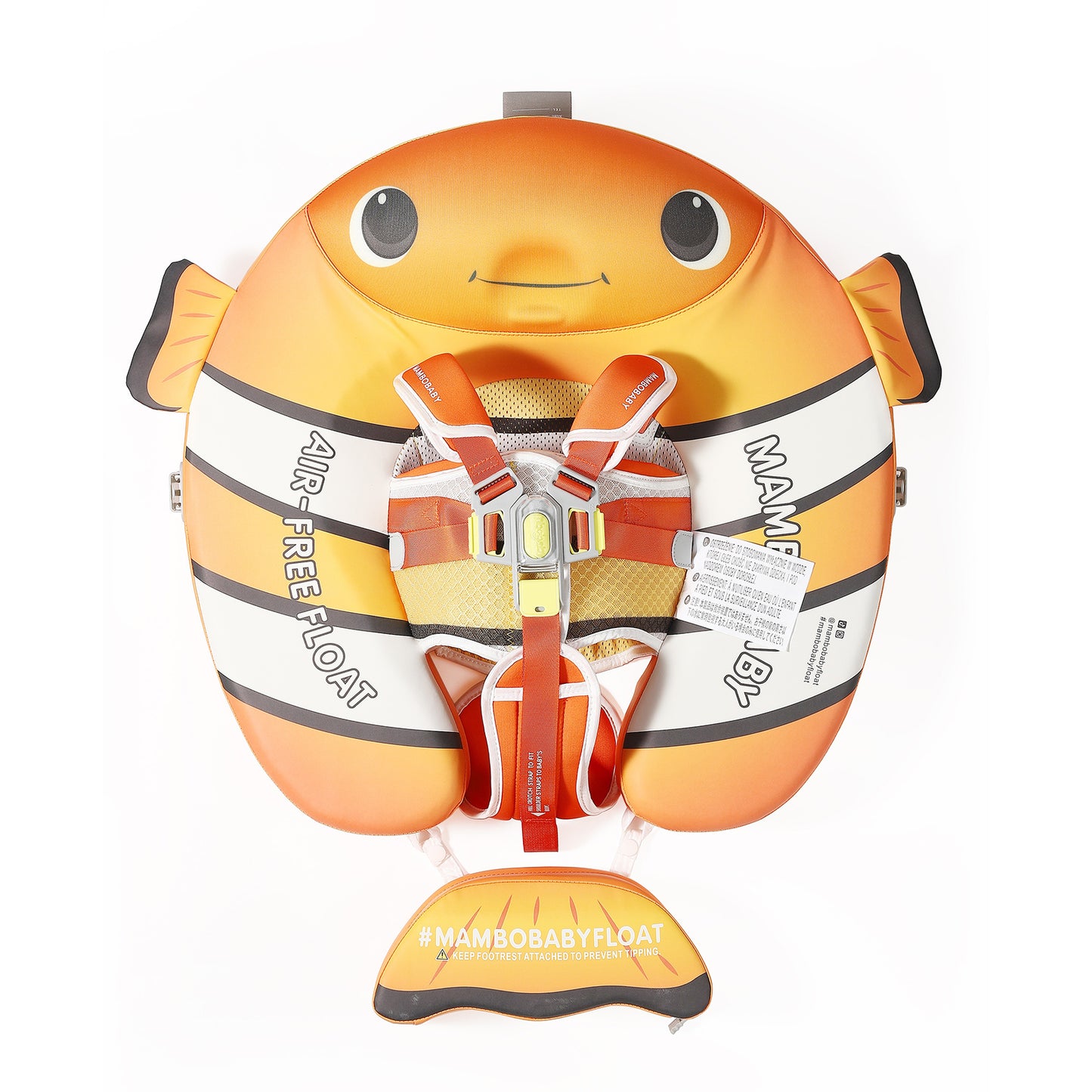 Clownfish Pal Chest Float – Baby Pool Float with 3D Canopy 3-24 Months (Purple & Pastel)