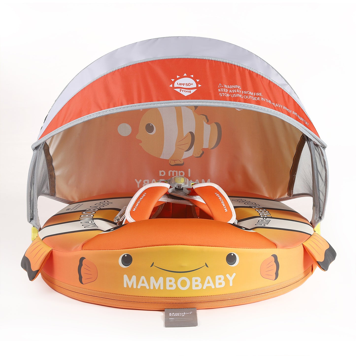 Clownfish Pal Chest Float – Baby Pool Float with 3D Canopy 3-24 Months (Purple & Pastel)