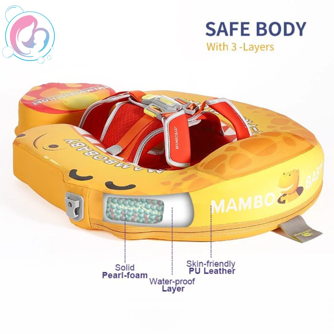 🦖Dino Jaw Chest Float – Baby Pool Float With 3D Canopy (bright Yellows)