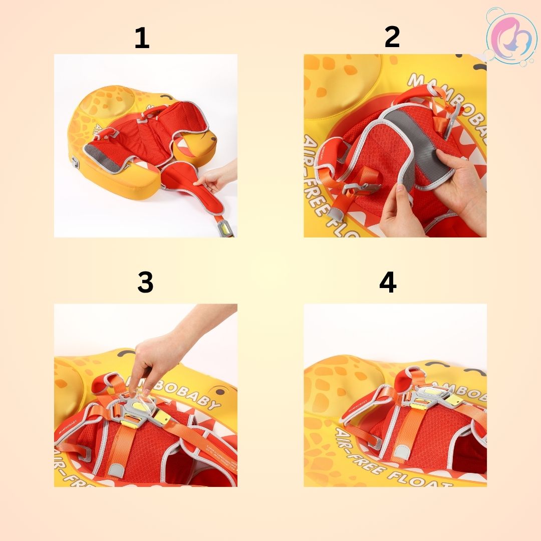 🦖Dino Jaw Chest Float – Baby Pool Float With 3D Canopy (bright Yellows)