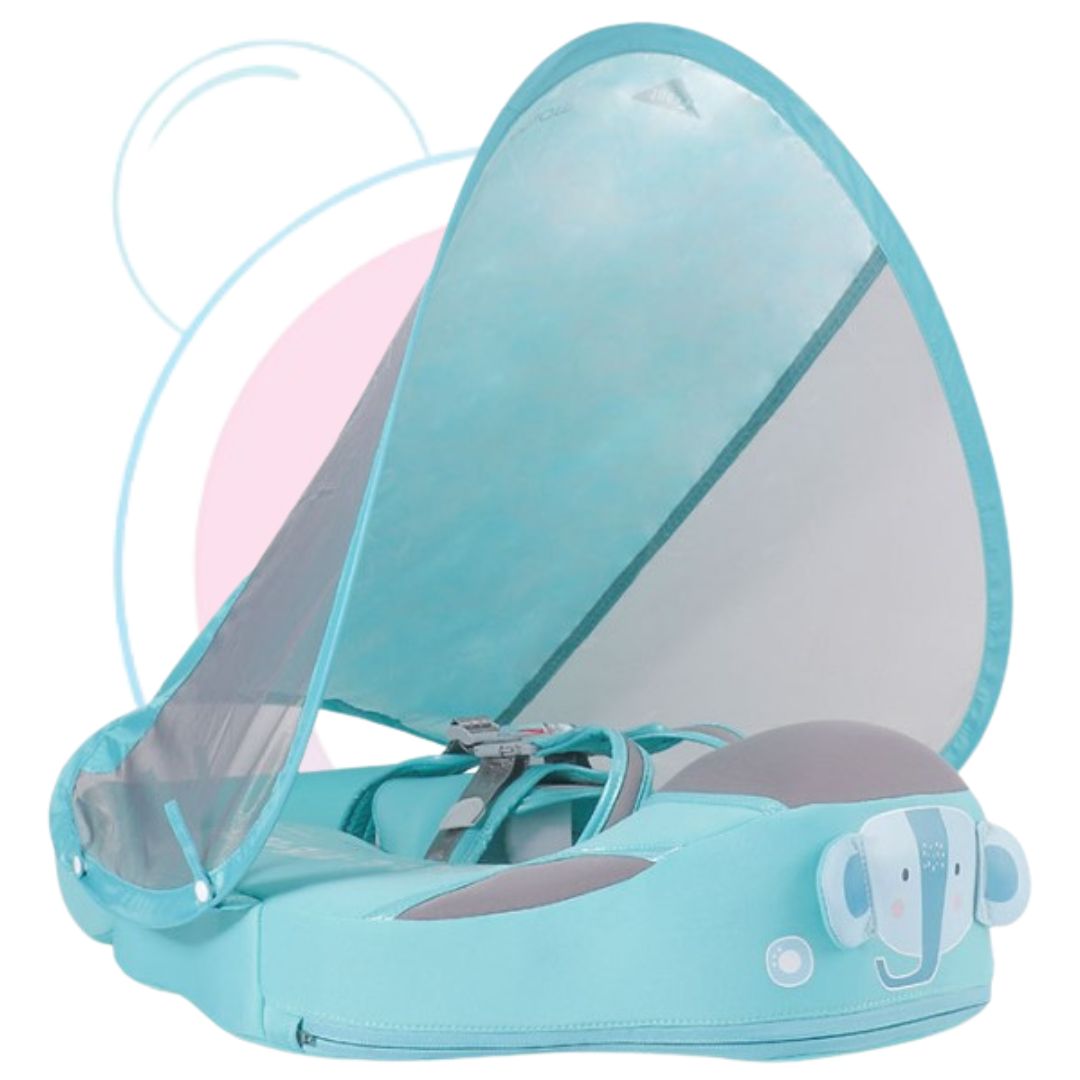 3D Elephant Chest Float with Canopy & Tail (Green, Pink, Blue)