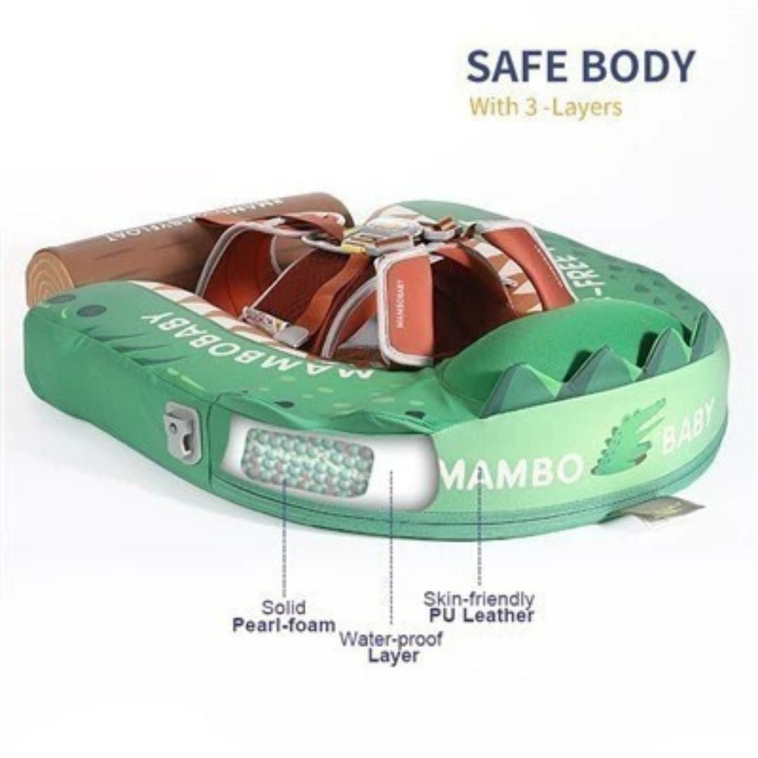 🐊Gator Jaw Chest Float – Baby Pool Float With 3D Canopy (Green & Brown)