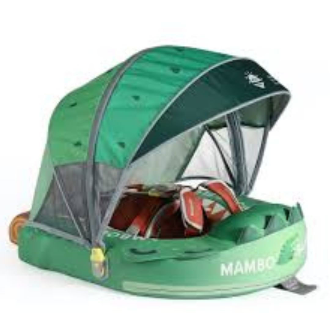 🐊Gator Jaw Chest Float – Baby Pool Float With 3D Canopy (Green & Brown)