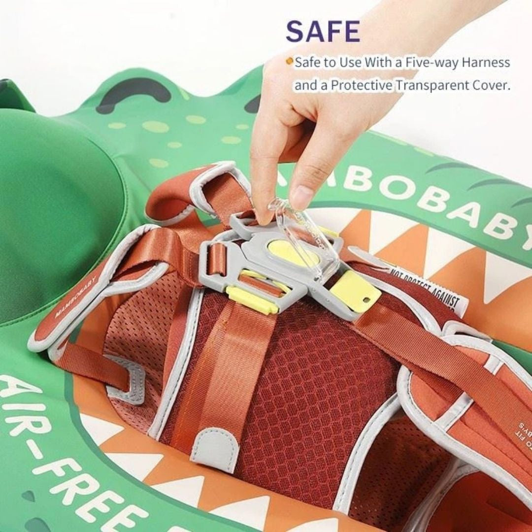 🐊Gator Jaw Chest Float – Baby Pool Float With 3D Canopy (Green & Brown)