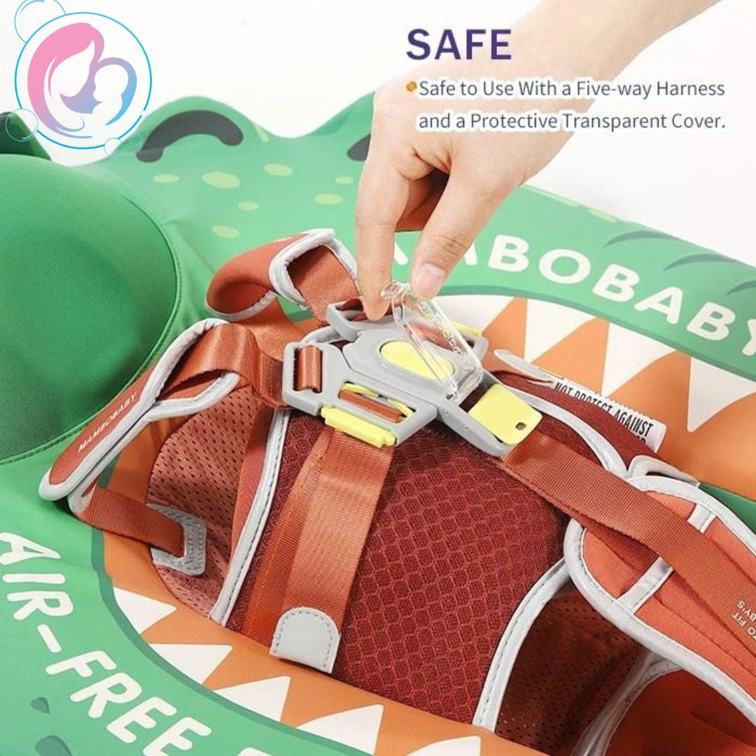 🐊Gator Jaw Chest Float – Baby Pool Float With 3D Canopy (Green & Brown)