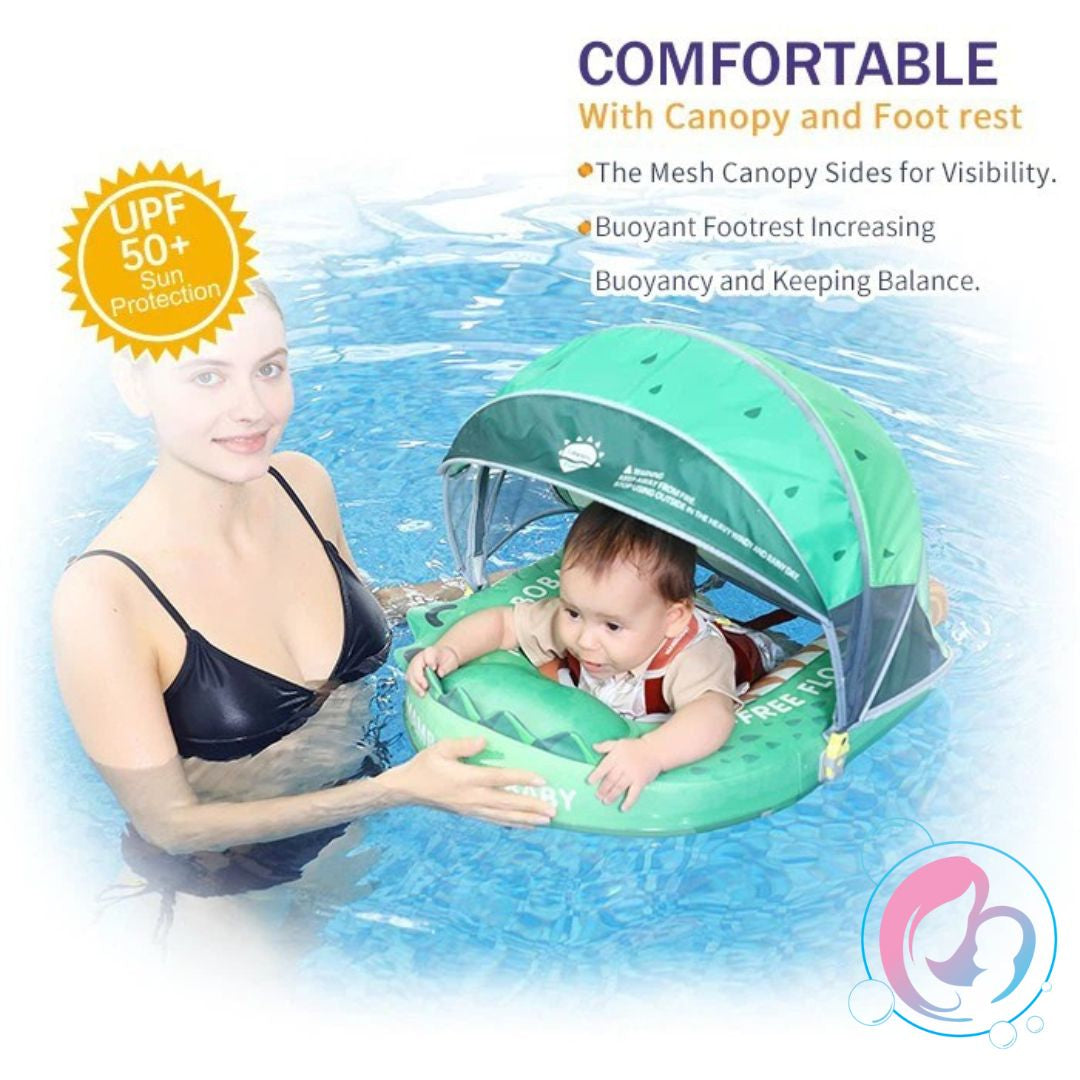 🐊Gator Jaw Chest Float – Baby Pool Float With 3D Canopy (Green & Brown)
