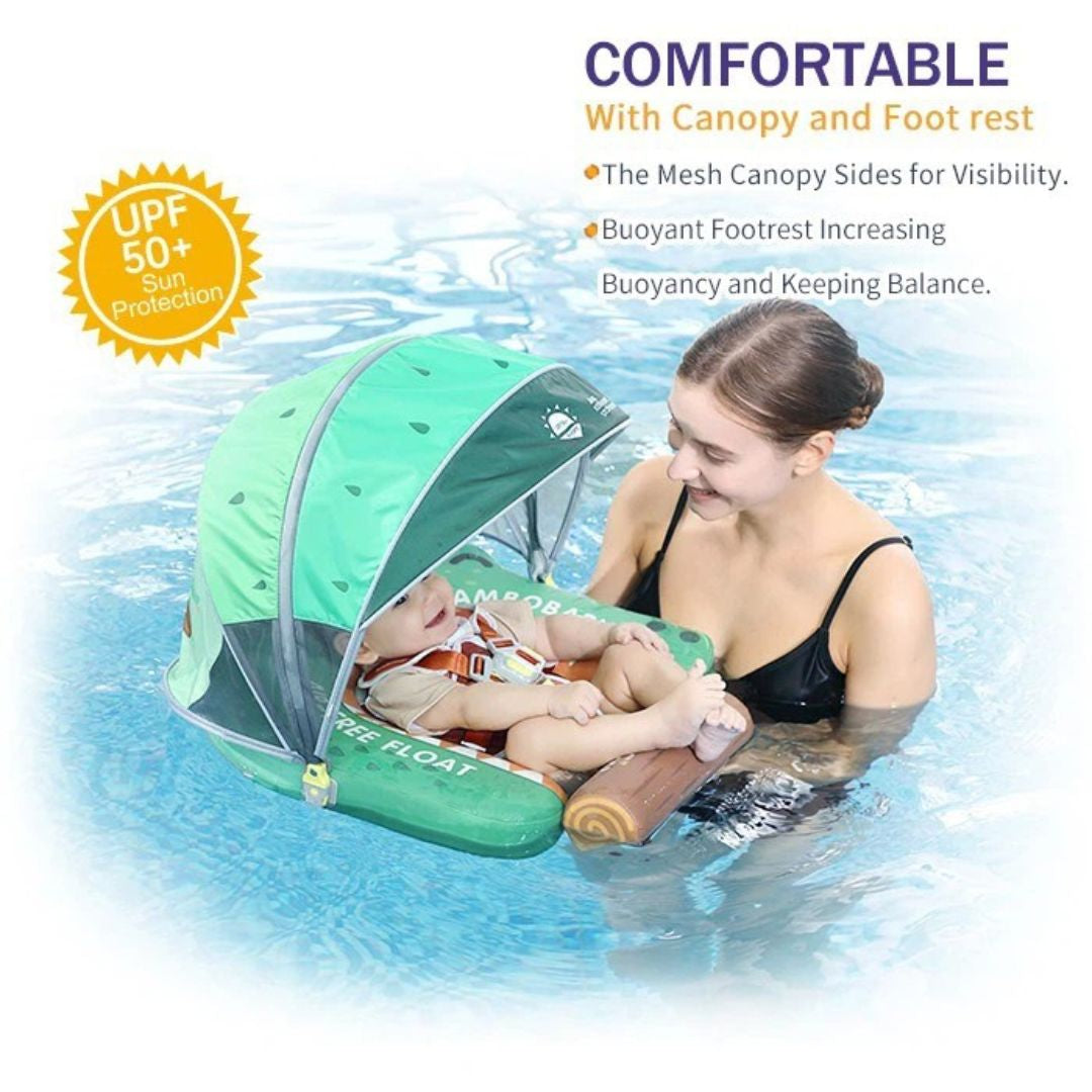 🐊Gator Jaw Chest Float – Baby Pool Float With 3D Canopy (Green & Brown)