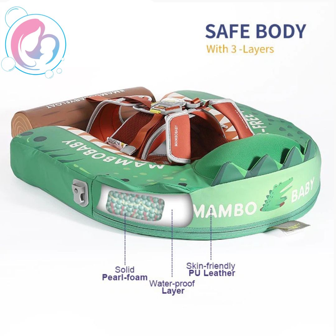 🐊Gator Jaw Chest Float – Baby Pool Float With 3D Canopy (Green & Brown)