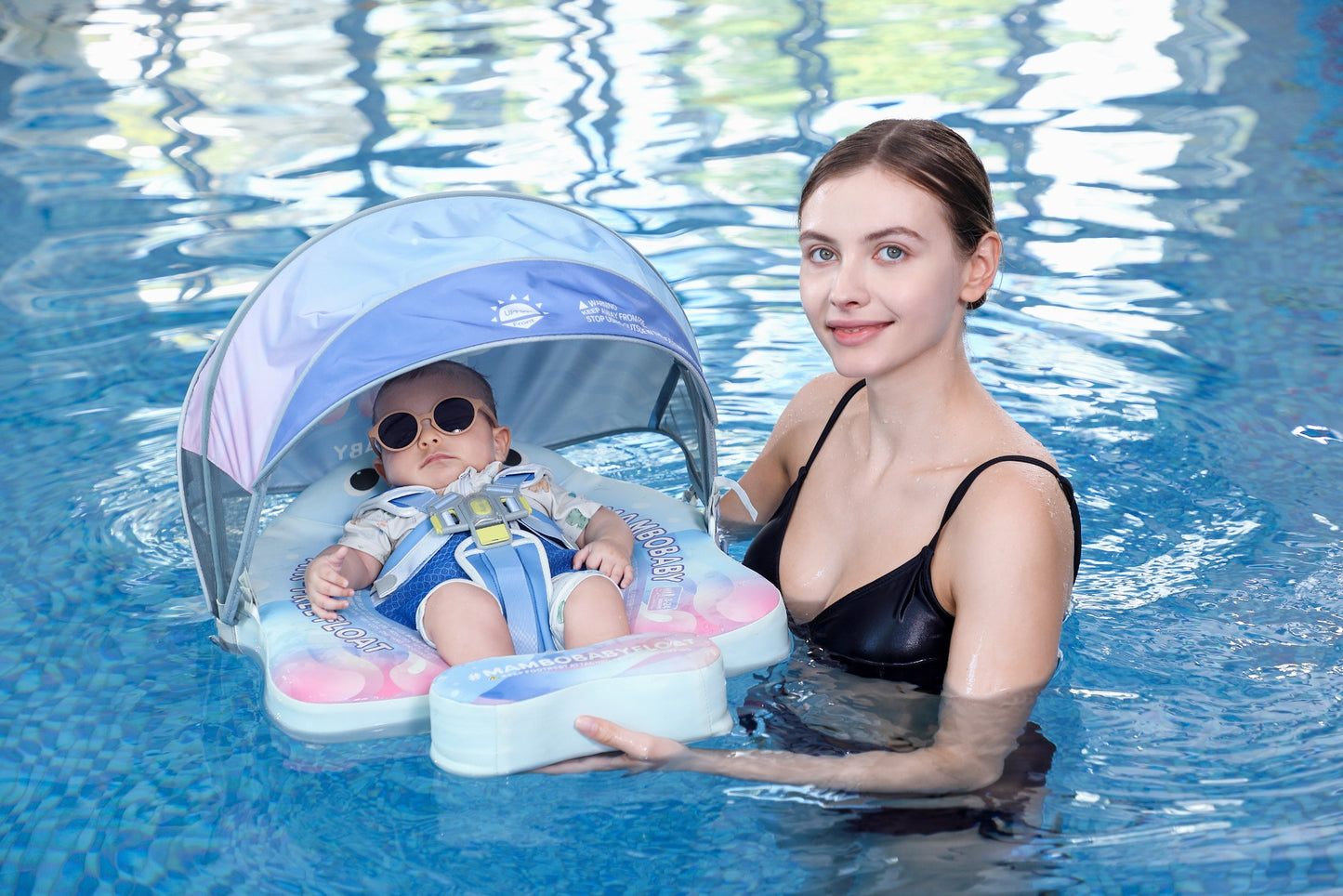 🪼 Jelly Dream Chest Float – Baby Pool Float With 3D Canopy (Pastel Pink & Blue)