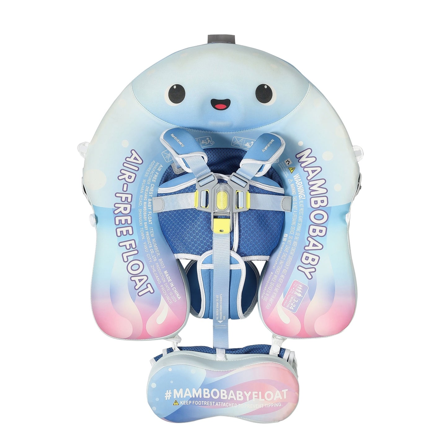 🪼 Jelly Dream Chest Float – Baby Pool Float With 3D Canopy (Pastel Pink & Blue)