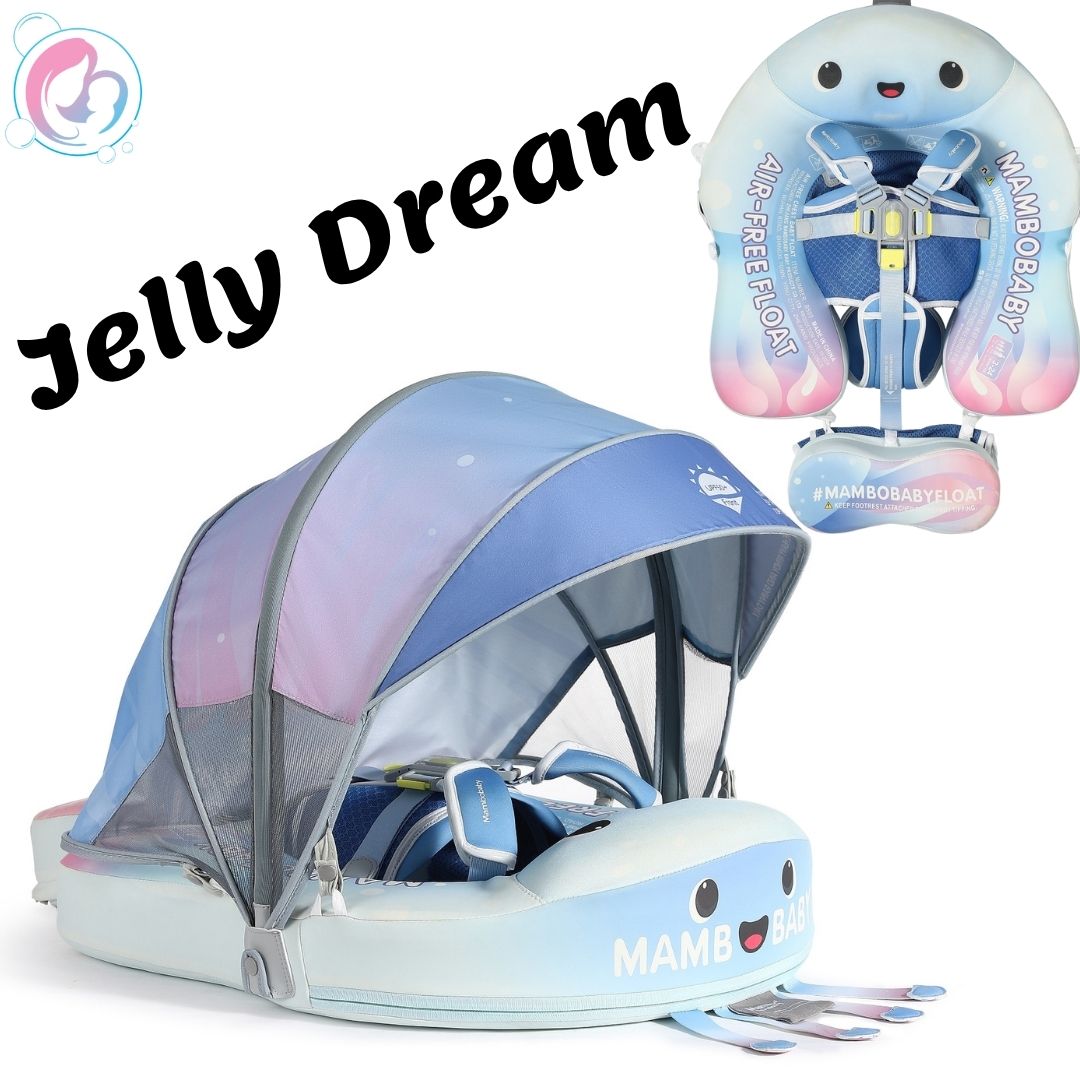 🪼 Jelly Dream Chest Float – Baby Pool Float With 3D Canopy (Pastel Pink & Blue)