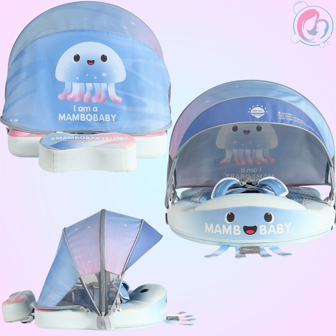 🪼 Jelly Dream Chest Float – Baby Pool Float With 3D Canopy (Pastel Pink & Blue)
