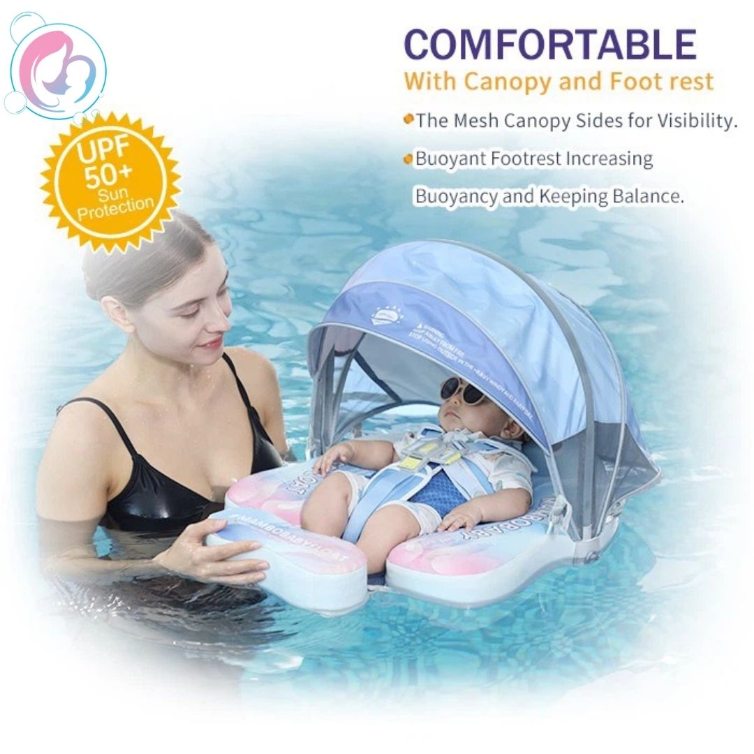 🪼 Jelly Dream Chest Float – Baby Pool Float With 3D Canopy (Pastel Pink & Blue)