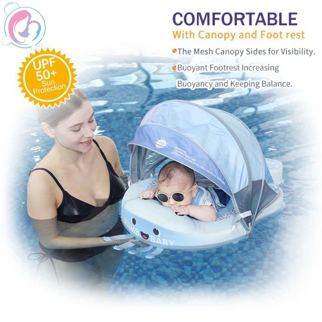 🪼 Jelly Dream Chest Float – Baby Pool Float With 3D Canopy (Pastel Pink & Blue)