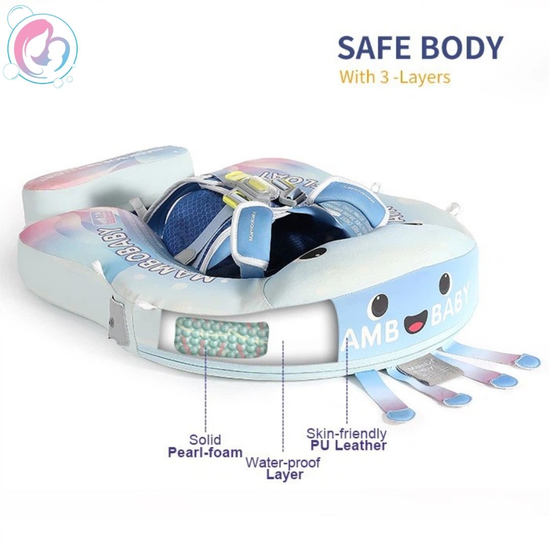 🪼 Jelly Dream Chest Float – Baby Pool Float With 3D Canopy (Pastel Pink & Blue)