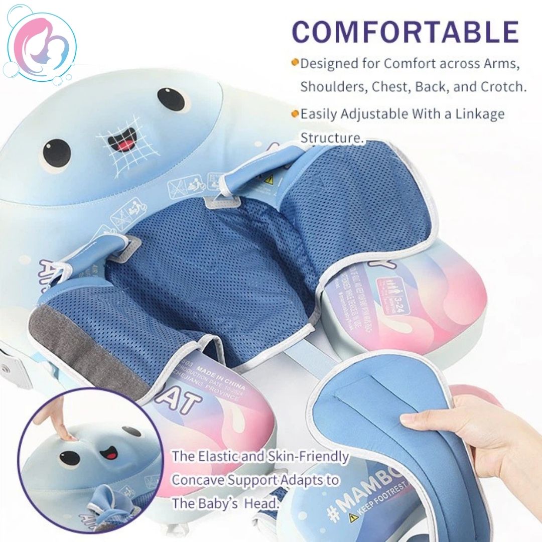 🪼 Jelly Dream Chest Float – Baby Pool Float With 3D Canopy (Pastel Pink & Blue)