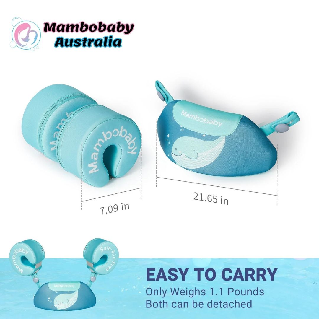 Mambobaby Armband Float Vest Puddle Jumpers- 3-in-1 Swim Trainer (3-8 Years)