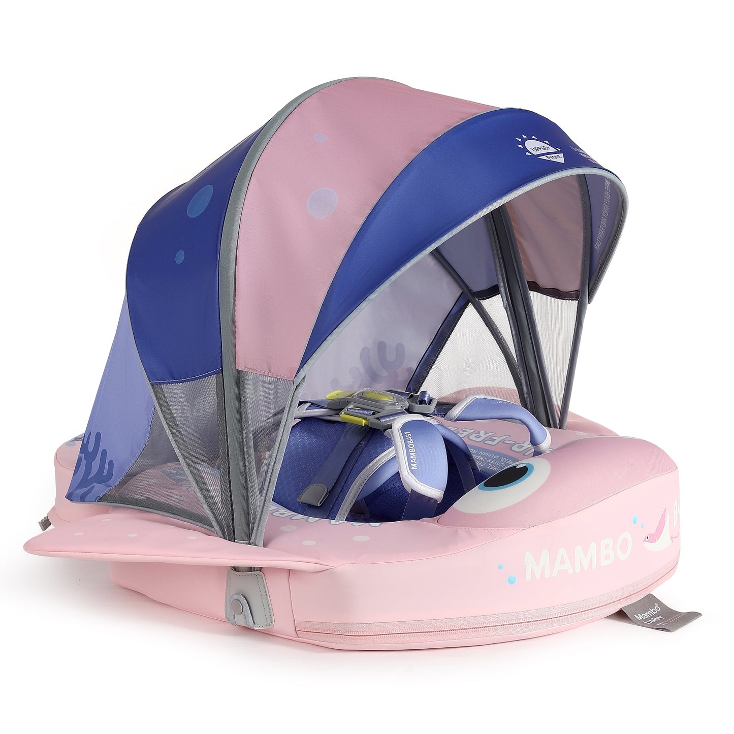 MantaWing Chest Float – Baby Pool Float (Pink / Blue) with 3D Canopy