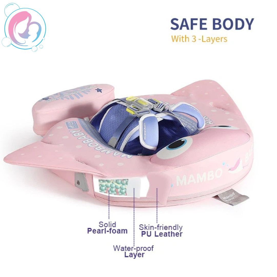 🌊🐟🌊MantaWing Chest Float – Baby Pool Float (Pink or Blue) with 3D Canopy🌊🐟🌊
