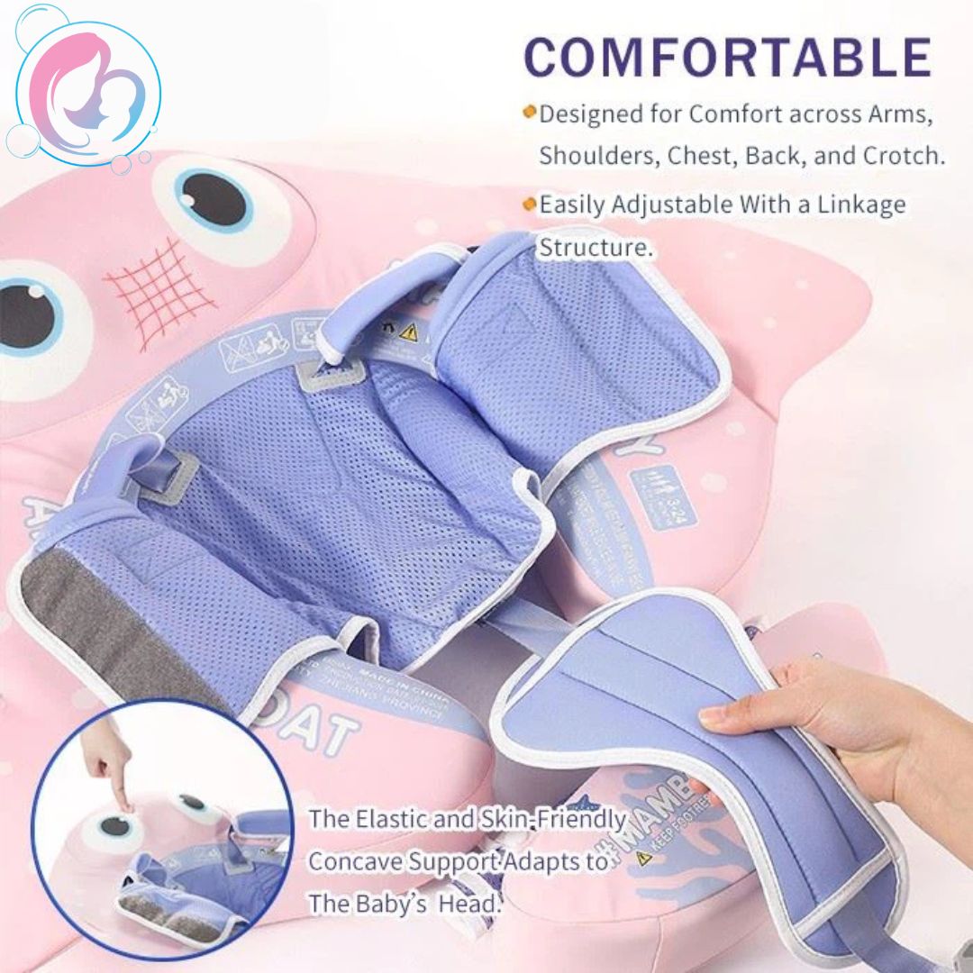🌊🐟🌊MantaWing Chest Float – Baby Pool Float (Pink or Blue) with 3D Canopy🌊🐟🌊